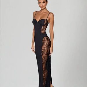 Elegant Black Lace Maxi Dress